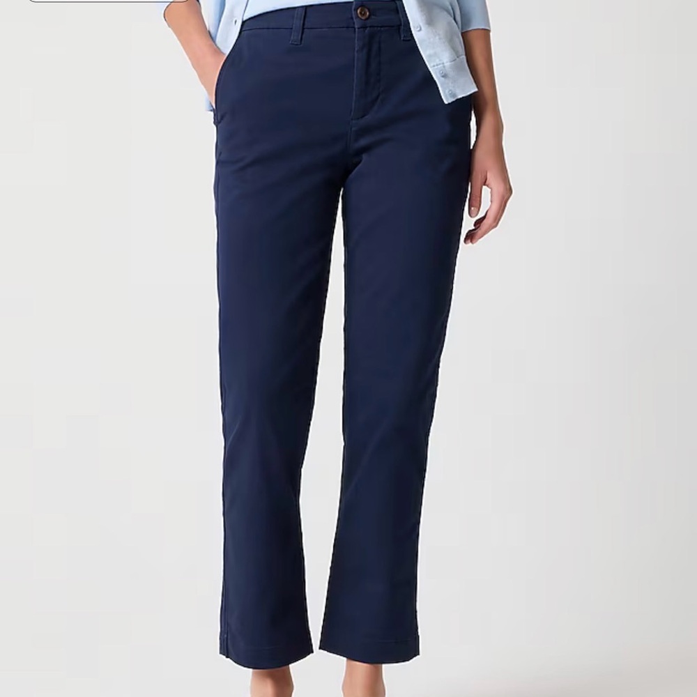 J. Crew High-Rise Girlfriend Chino, Navy, 10
